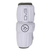 White elbow pad with branding on a white background