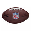 Brown football with NFL logo on a white background